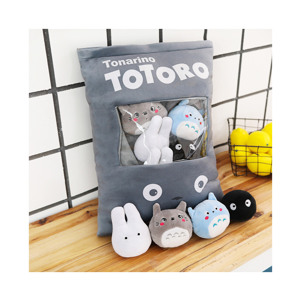 8-Pack Totoro Plush Snack Pillows - 4 Designs, Ultra-Soft Kawaii Stuffed Toys for Kids Gift