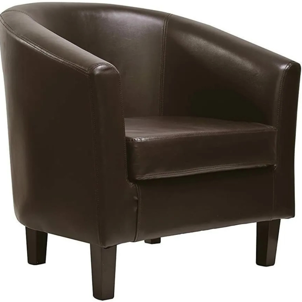 Faux Leather Tub Chair Armchair club Chair Dining Living Room & Cafe