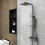 Shower Square Thermostatic Mixer Exposed Valve Head Matte Black 1
