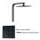 Shower Square Thermostatic Mixer Exposed Valve Head Matte Black 2