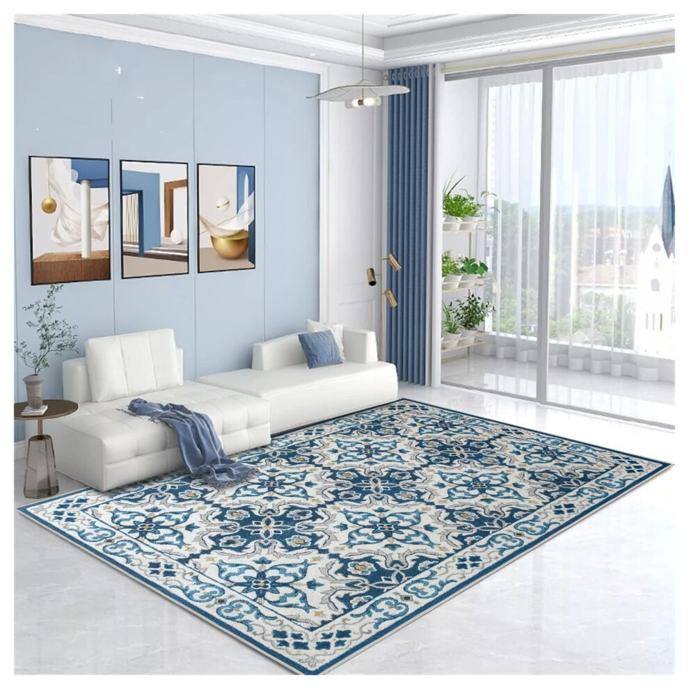 Imperial Rooms (60 X 220 Cm (2 Ft X 7 Ft 2 In)_Runner Rug Floor Carpet, Luna) Extra Large Rugs Living Room Printed Rug Runner Blue
