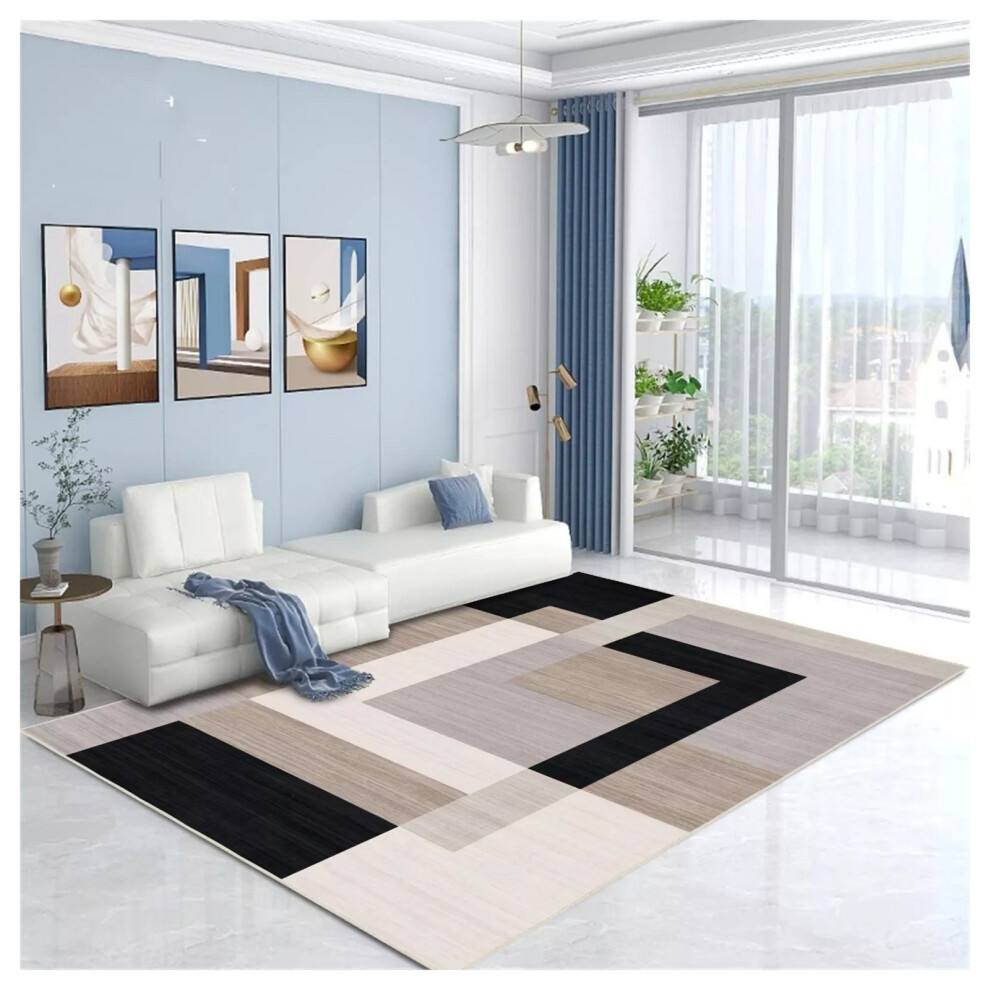 Imperial Rooms (120 X 170 Cm (4 Ft X 4 Ft 9 In)_Small Area Rug, Milo Neutral) Extra Large Rugs Living Room Printed Rug Runner Cream