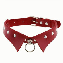 Adjustable PU Leather Circle Collar Choker Necklace, Choker, Goth Collarbone Punk Gothic Vintage Choker()