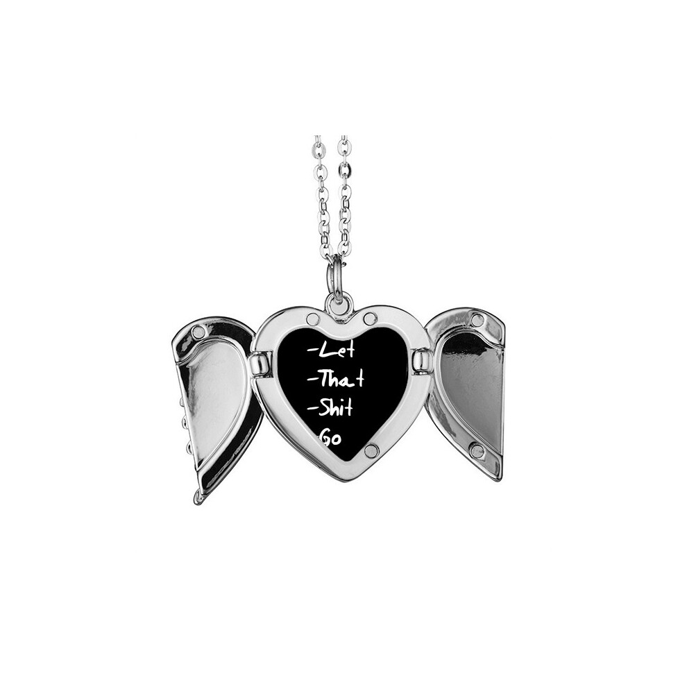 Photos - Pendant / Choker Necklace let that go funny quote angel wings necklace pendant fashion