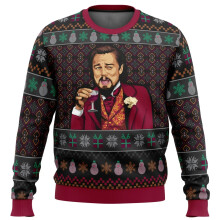 (L) Ugly men's Christmas sweaters, Santa Claus sweaters, 3D tops, autumn and winter clothing, laughter gifts, Leo, DiCapri