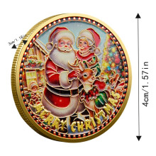 (B) Christmas Coin Santa Claus Snowman Challenge Coin Christmas Commemorative Collectible Coin Souvenir For Christmas Stocking