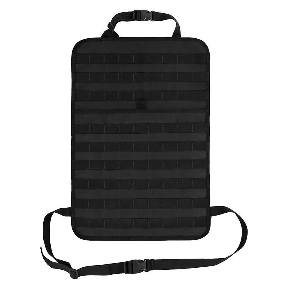 (Black) Tactical Molle Car Seat Back Organizer, Molle Vehicle Backseat Cover With Storage Compartment Tactical Universal Back Seat Black 9372166046538