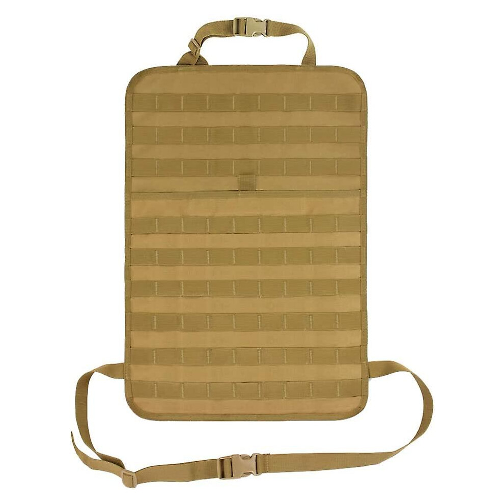 (Khaki) Tactical Molle Car Seat Back Organizer, Molle Vehicle Backseat Cover With Storage Compartment Tactical Universal Back Seat 9372166046545