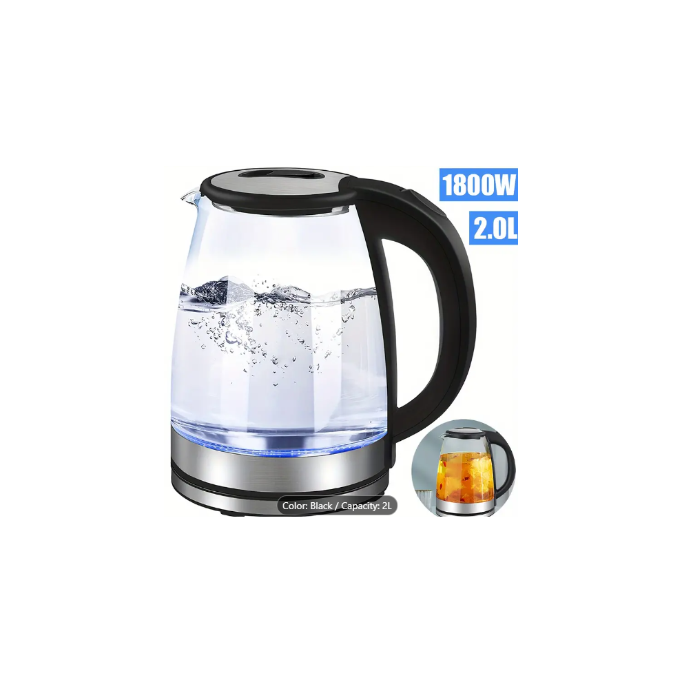 2L Electric Kettle Glass Fast Boil 360 Blue Led Portable Jug 1800W Not,Specified