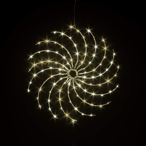 Snow Time 50cm Spiral Snowflake LED Silhouette - Warm White