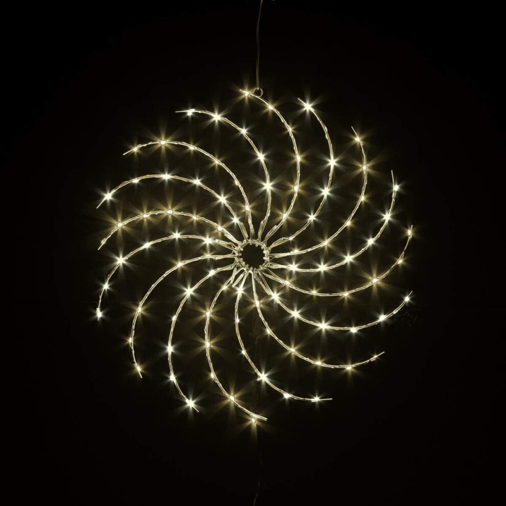 Snow Time 50Cm Spiral Snowflake Led Silhouette - Warm White