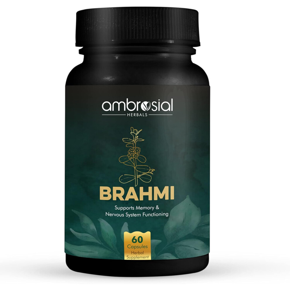 Ambrosial Bacopa Monnieri Brahmi Capsules - 500mg 60 Tablets