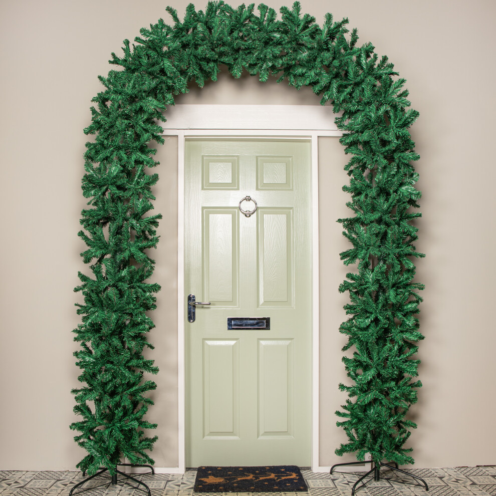 8ft Double Door Artificial Christmas Tree Arch in Green with 1296 Tips