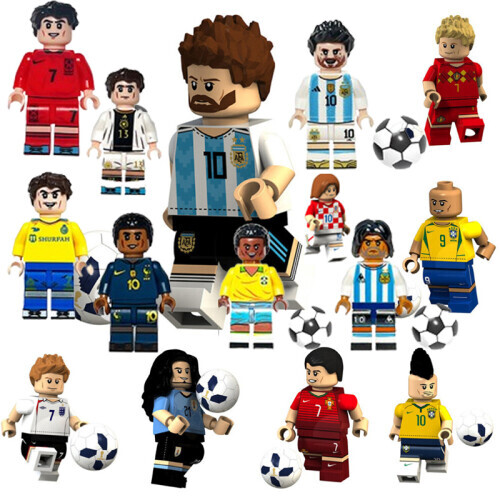Football Star Player Minifigure Action Figure 15PCS Building Block Toy