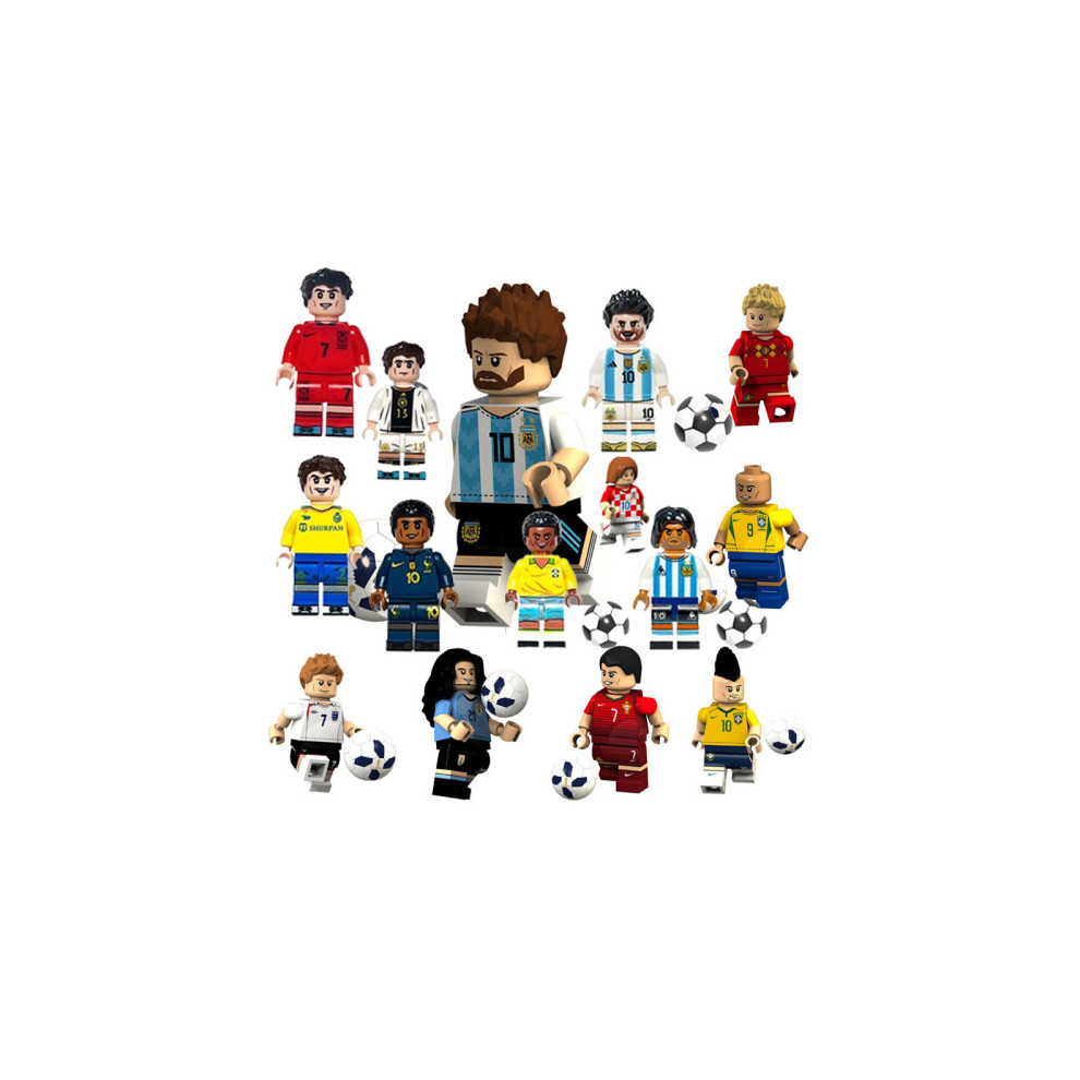 Football Star Player Minifigure Action Figure 15PCS Building Block Toy