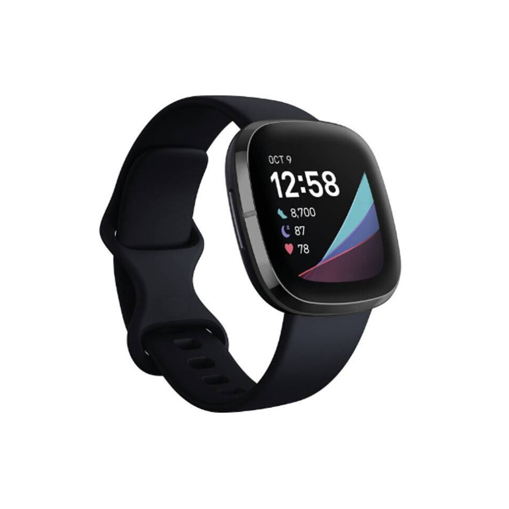 (Black) Fitbit Sense Smart Watch Tools for Heart Health