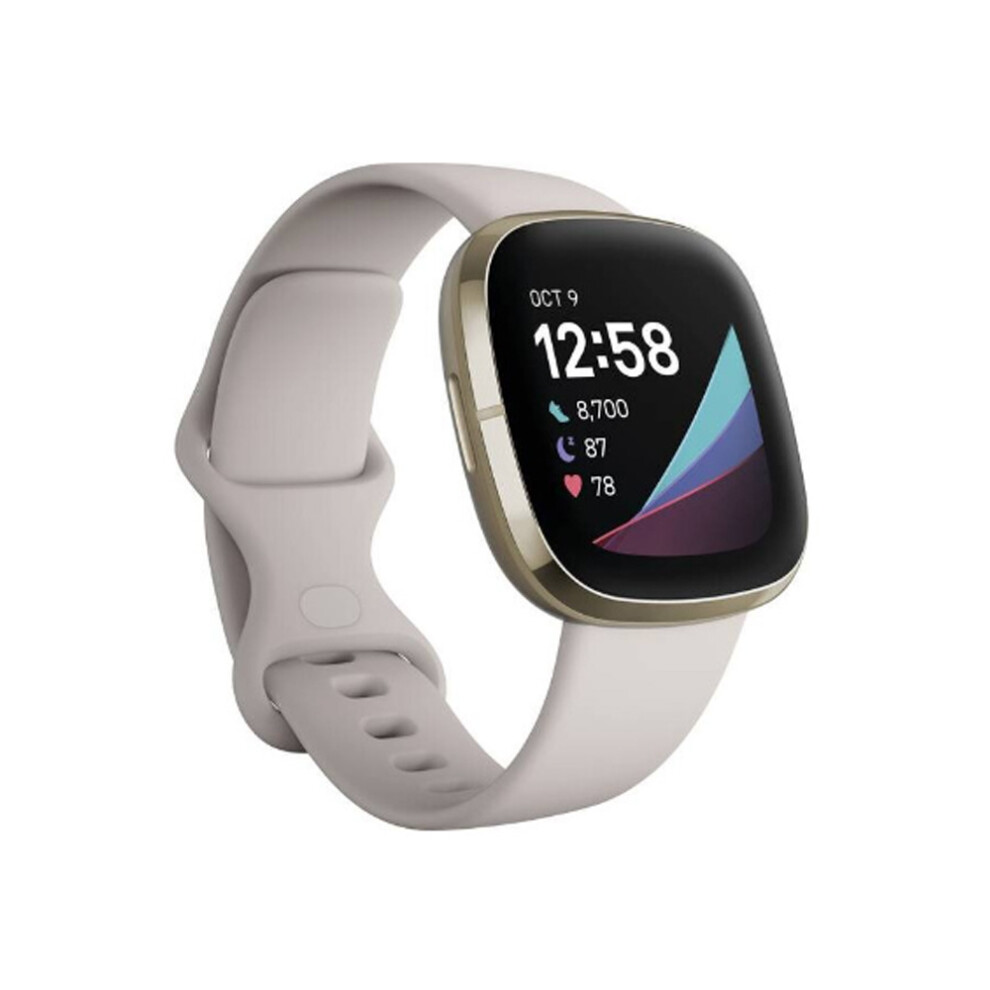 (White) Fitbit Sense Smart Watch Tools for Heart Health