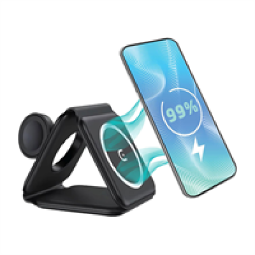 Groov-e Triton 3-In-1 Foldable Wireless Charging Station Fast Charging 1