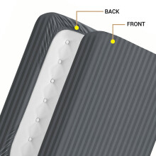 (Super King Bed Fitted Sheet 40cm Stripe Pattern, CHARCOAL/DARK GREY) Extra Deep 40CM Fitted Sheets Stripe Bed Sheet UK