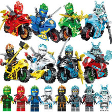 8 pièces Ninjago – Minifigurines Moto Ninja – Figurines miniatures compatibles blocs – Jouet