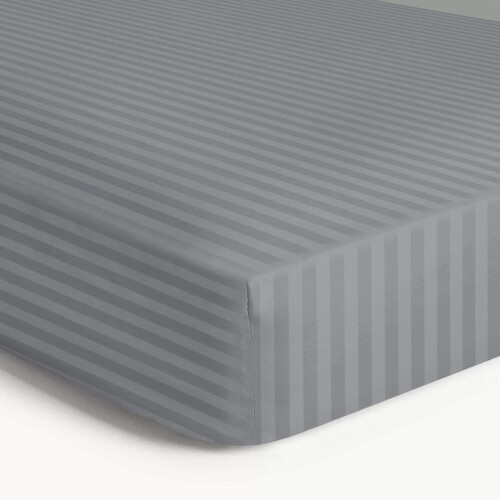 Imperial Rooms (Super King Bed Fitted Sheet 40cm Stripe Pattern, GREY) Extra Deep 40CM Fitted Sheets Stripe Bed Sheet UK 2