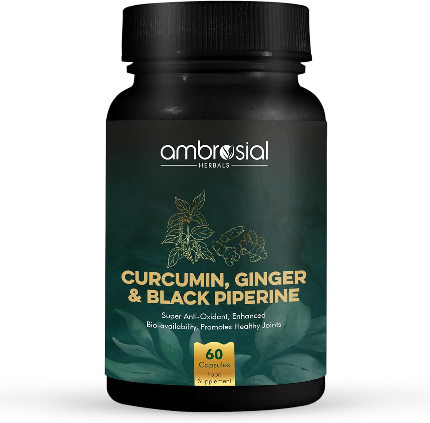 Ambrosial High Strength Curcumin Turmeric and Black Pepper 60 Capsules