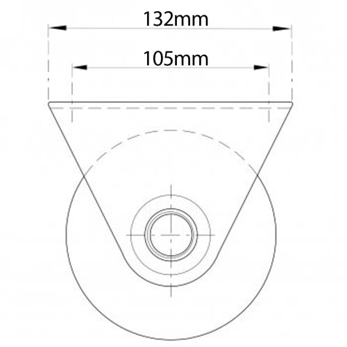 100 mm V-groef wiel in vaste beugel 2