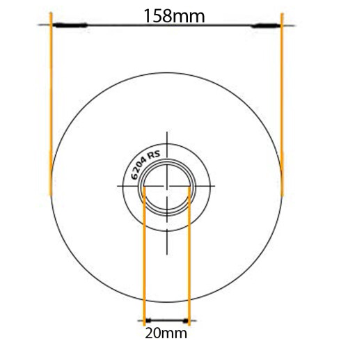 160 mm V-groefwiel met 2 kogellagers 2
