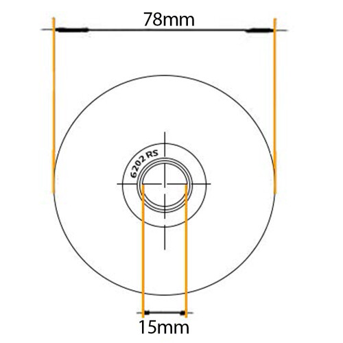 80 mm vierkantgroefwiel met 1 kogellager 2