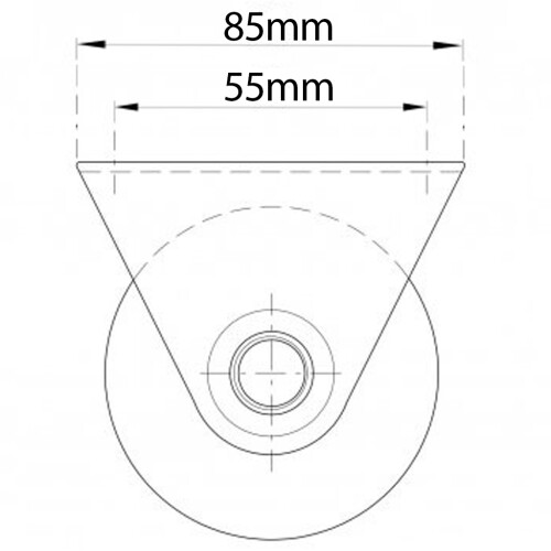 60 mm rondgroefwiel in vaste beugel 2