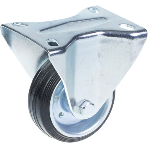 80mm 3" schwarze Gummi-Starrrollen mit Deckplatte 70kg - Satz mit 4 Stück 1