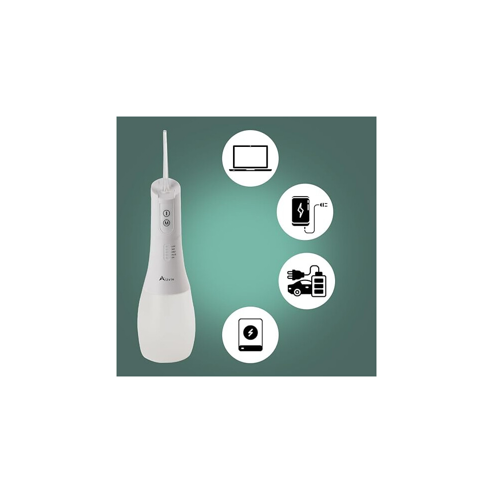 Alivio Water Flosser Rechargeable Dental Oral Irrigator With Ipx7 Water Proof