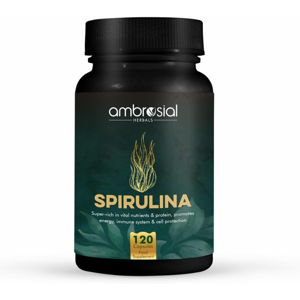 Ambrosial Spirulina Capsules 500mg Pack of 1 - 120