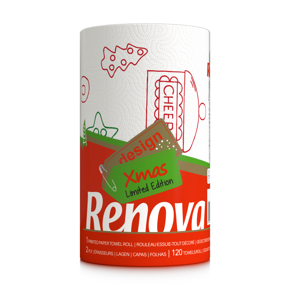Renova Christmas Kitchen Roll 1 Roll XXL Holiday Decorative Towels
