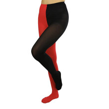 (Black and red) Two-toned Tights Women Opaque Tights Footed Leggings Christmas Cosplay Costume