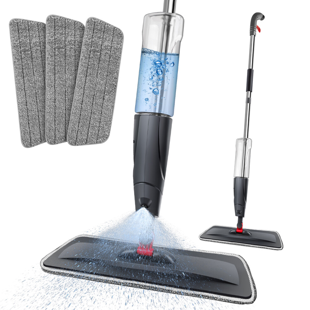 Mop With Spray Function, Spray Mop Floor Mop For Floor Cleaning With 3 Washable Pads And 700ML Water Tank