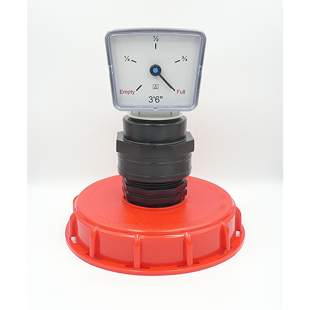 (3 Foot 6 inches) Tank Top Fill Lid / Cap (6" Coarse Thread) with Float Level Gauge. Oil Tanks, IBC