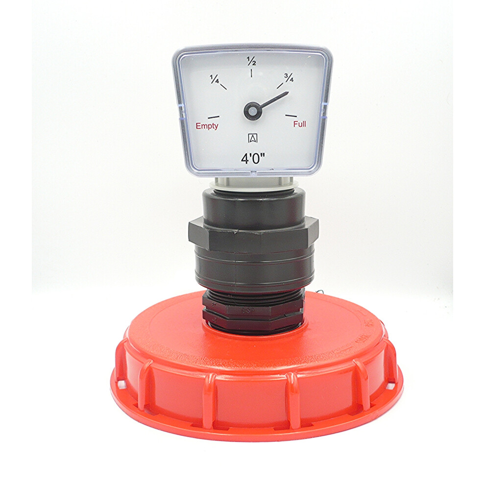 (4 Foot) Tank Top Fill Lid / Cap (6" Coarse Thread) with Float Level Gauge. Oil Tanks, IBC