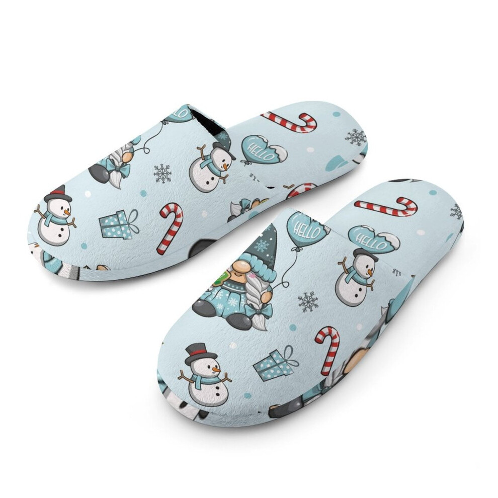 (38-39 ?7-8?) Bybiment Fuzzy Slippers for Women Girls, Gnome Pattern Winter Christmas Non-Slip Slipper, Soft Flannel House Shoes for Indoor Outdoor-image-OPC-PFJ2GQQ-NEW