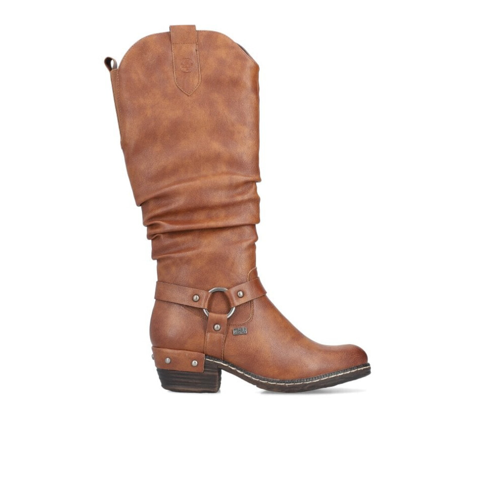 (6.5 (Adults')) 93670-24 | Zimt Brown | Water Resistant | Women's Long Leg Western Style Boots