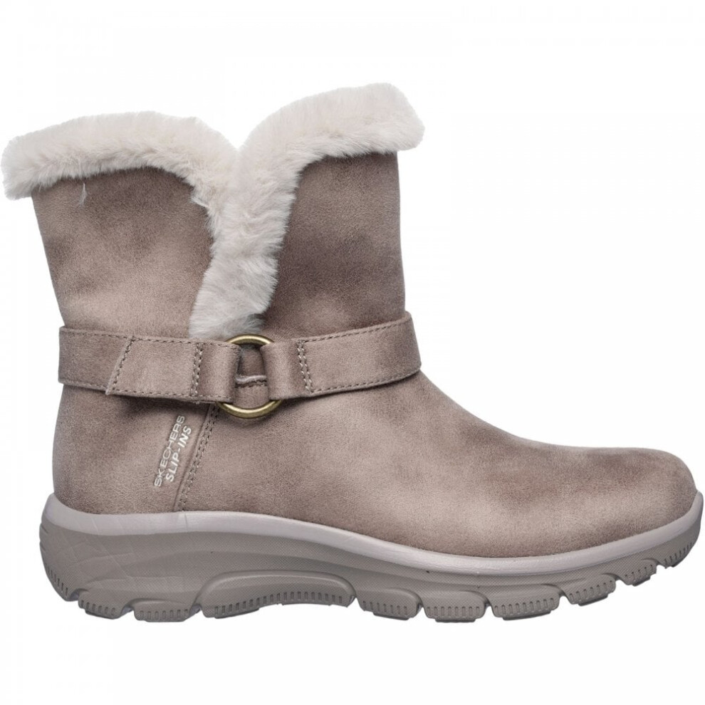 (4 (Adults')) Relaxed Fit: Easy Going - Dreamers Move | Dark Taupe | Women's Slip-ins Pull-on Warm High Ankle Boots