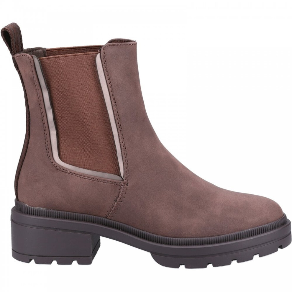 (4 (Adults')) Iggie Hawley | Dark Brown | Women's Block Heeled Chealsea Boots