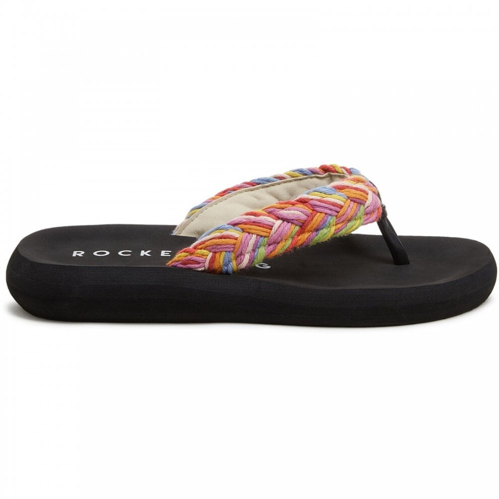(4 (Adults')) Sunset Cord Braided Cord | Rainbow | Womens Toe-Post Sandals
