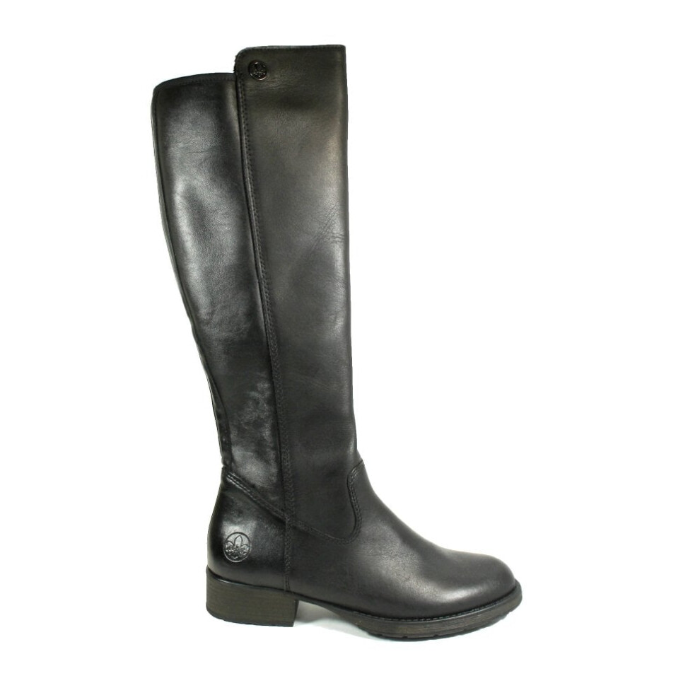 (7.5 (Adults')) Z9591-01 | Black Leather | Women's Long Leg Boots