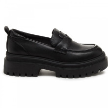 (3 (Adults')) Dandy | Black | Ladies Platform Loafers