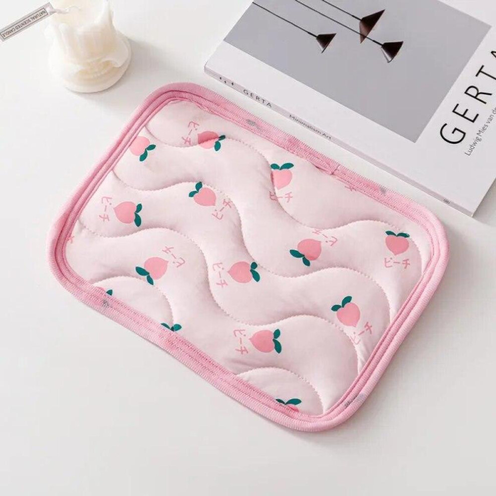 (Pink) Soft Small Animal Breathable Cushion Thick Cool Bed Guinea Pig Chinchilla Rat Rabbit Nest House Bed Nest Bed Cage Sleeping Mat