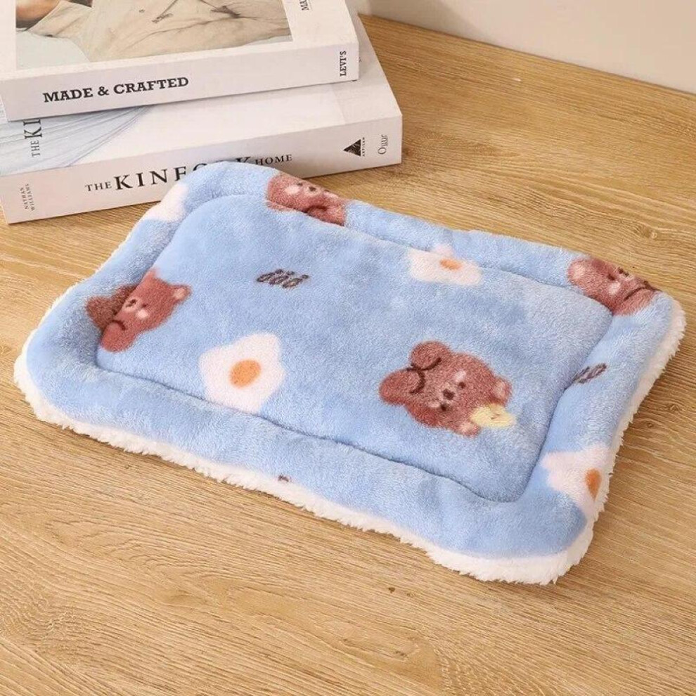 (Blue) Rabbit Bed Mat House Nest Hamster Accessories Small Animal Hamster Bed House Pad Winter Warm Squirrel Hedgehog Mat