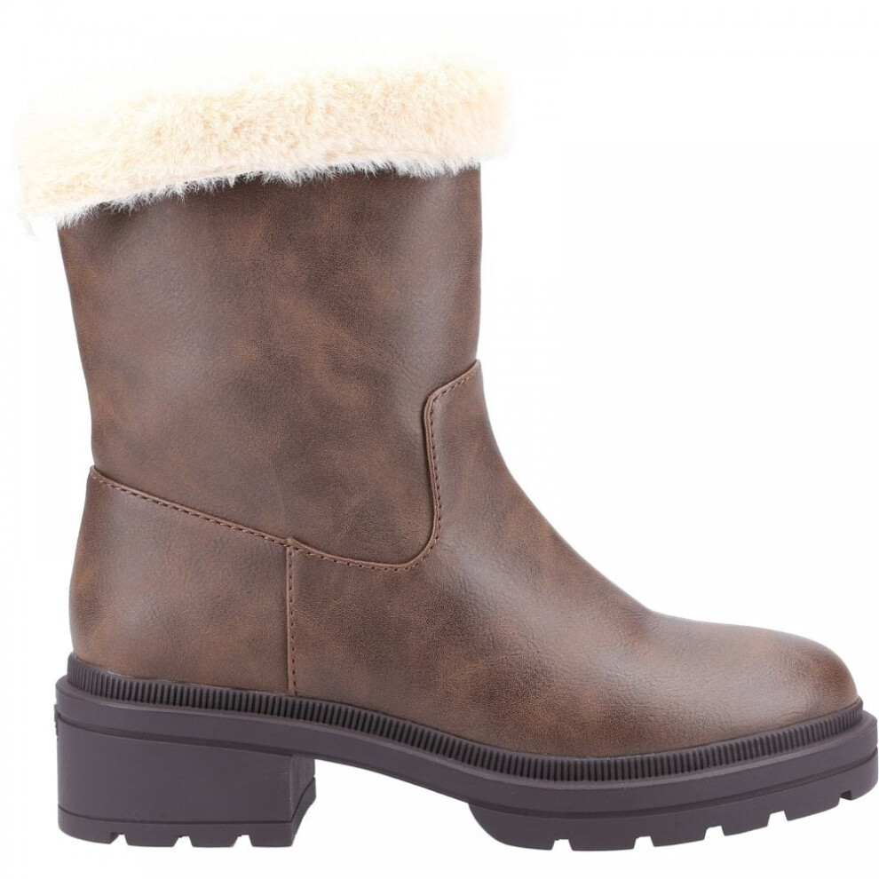 (4 (Adults')) Idea | Brown | Ladies Warm-Lined Mid Boots