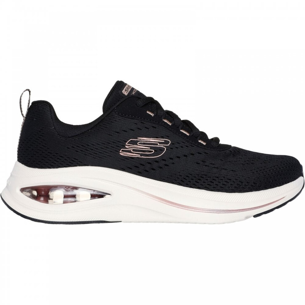 (3 (Adults')) Skech-Air Meta Neutral Air | Black/Rose Gold | Women's Skech-air Lace-Up Trainers