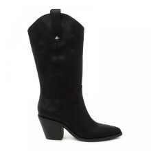 (7 (Adults')) Feria | Black | Ladies Heeled Long Boots
